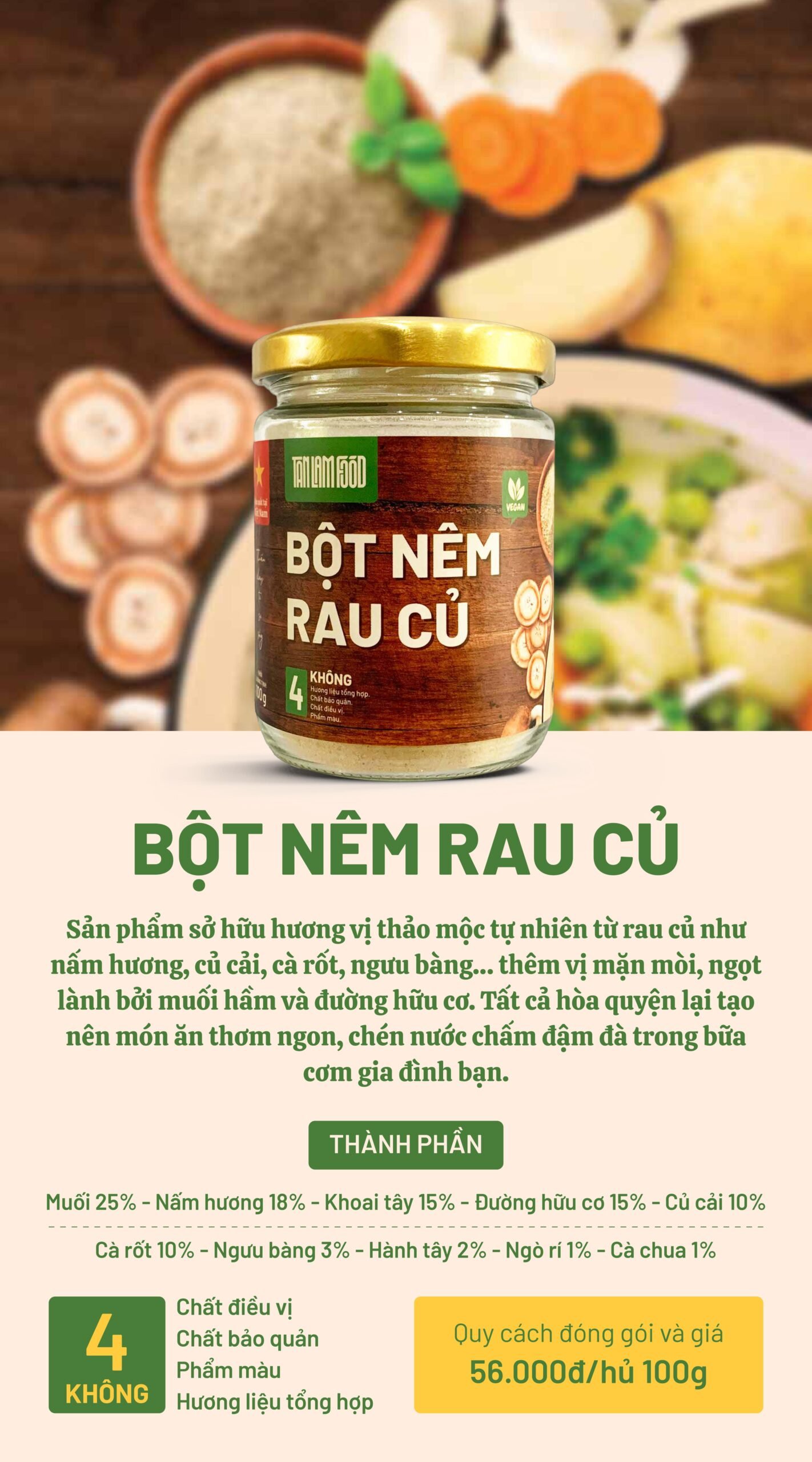 Bột nêm rau củ thuần chay